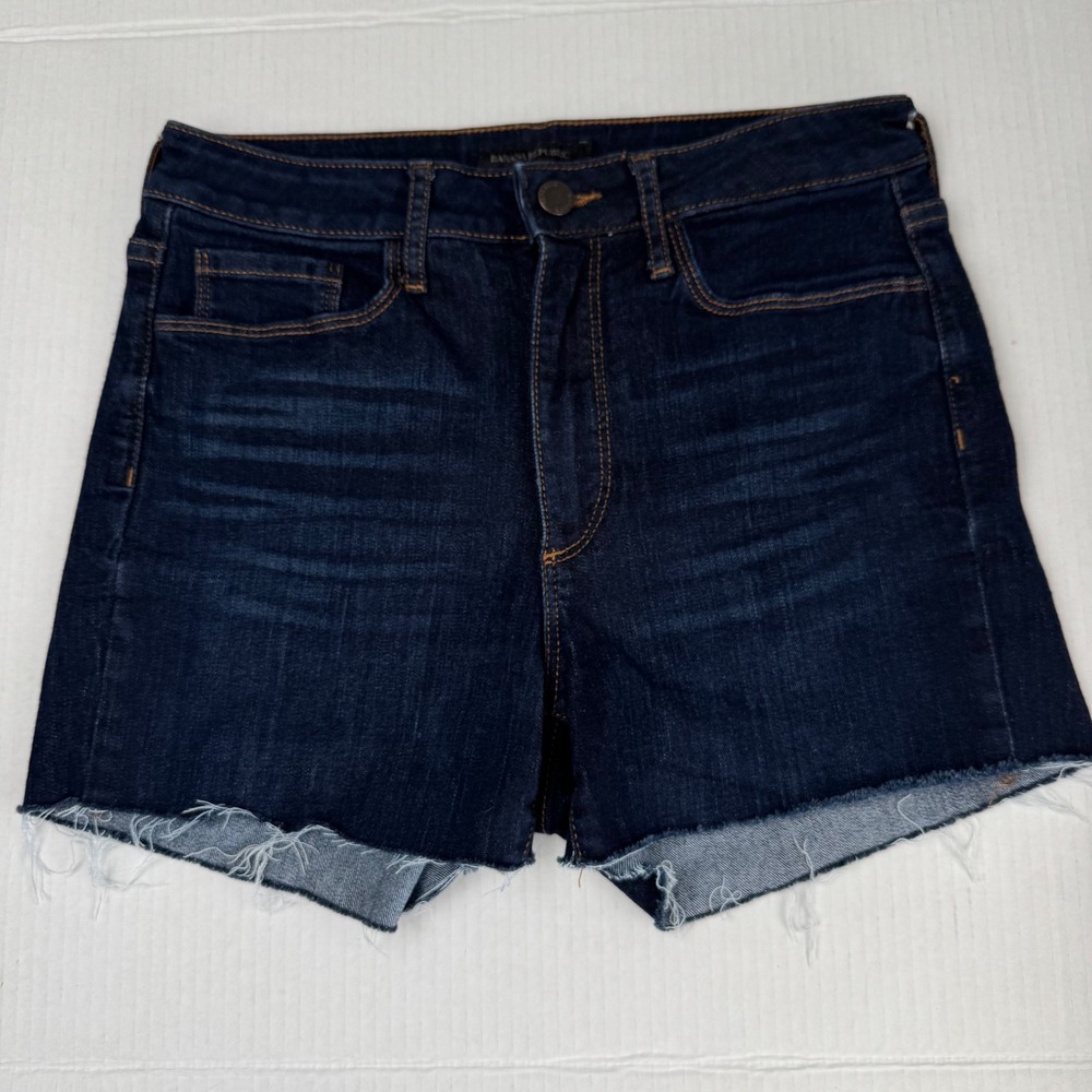 Banana Republic Curvy high rise Dark Raw Hem Denim Jean Shorts 26/2